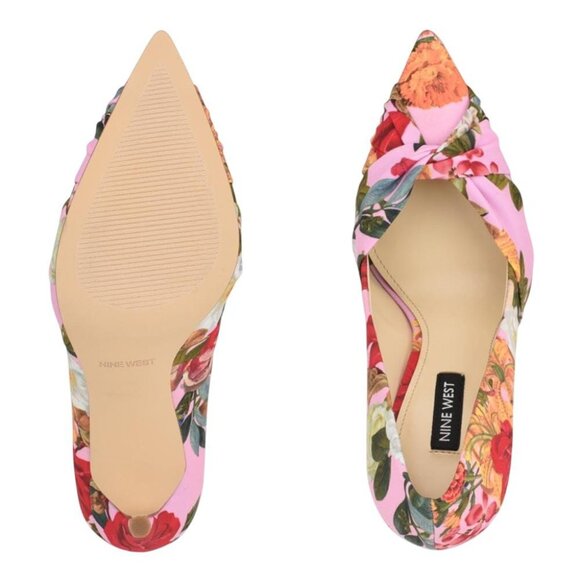 NEW Nine West Womens Faiza2 Pump Slip On Heels WNFAIZA2 Pink Floral 6M - Picture 4 of 14